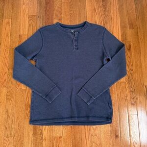 George Navy Waffle Knit Henley Shirt